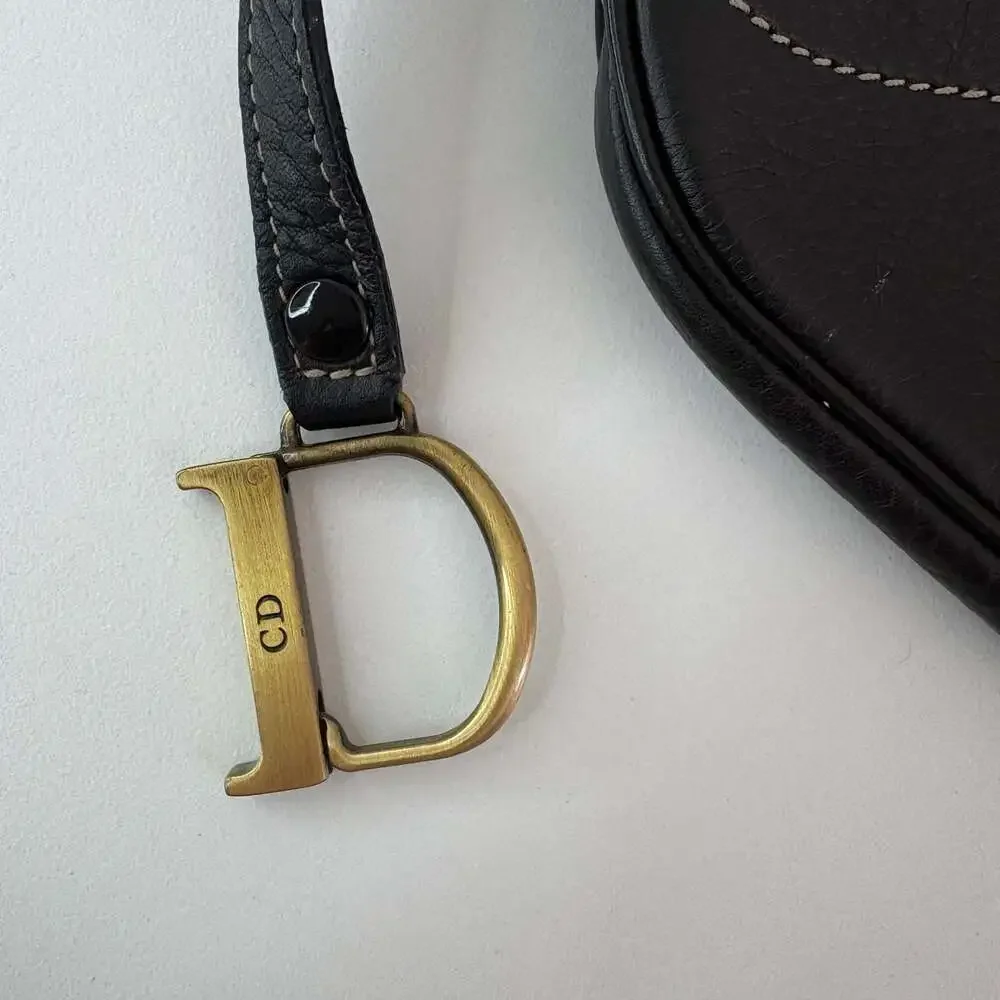 VINTAGE DIOR LEATHER SADDLE COIN PURSE